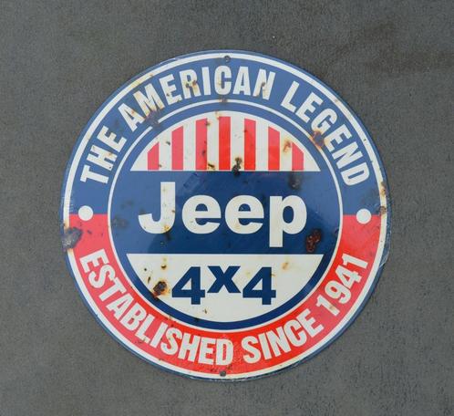 Jeep American legend bord | Wrangler TJ CJ 35cm ‘roestig’, Verzamelen, Merken en Reclamevoorwerpen, Nieuw, Reclamebord, Ophalen of Verzenden