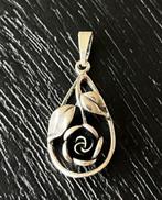 Zilveren TEKA ROOS kettinghanger, Ophalen of Verzenden, Zo goed als nieuw, Bloem of Plant, Zilver