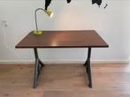IKEA sta/zit Bureau Idasen bruin/donkergrijs 120cm 70cm, In hoogte verstelbaar, Zo goed als nieuw, Ophalen, Bureau