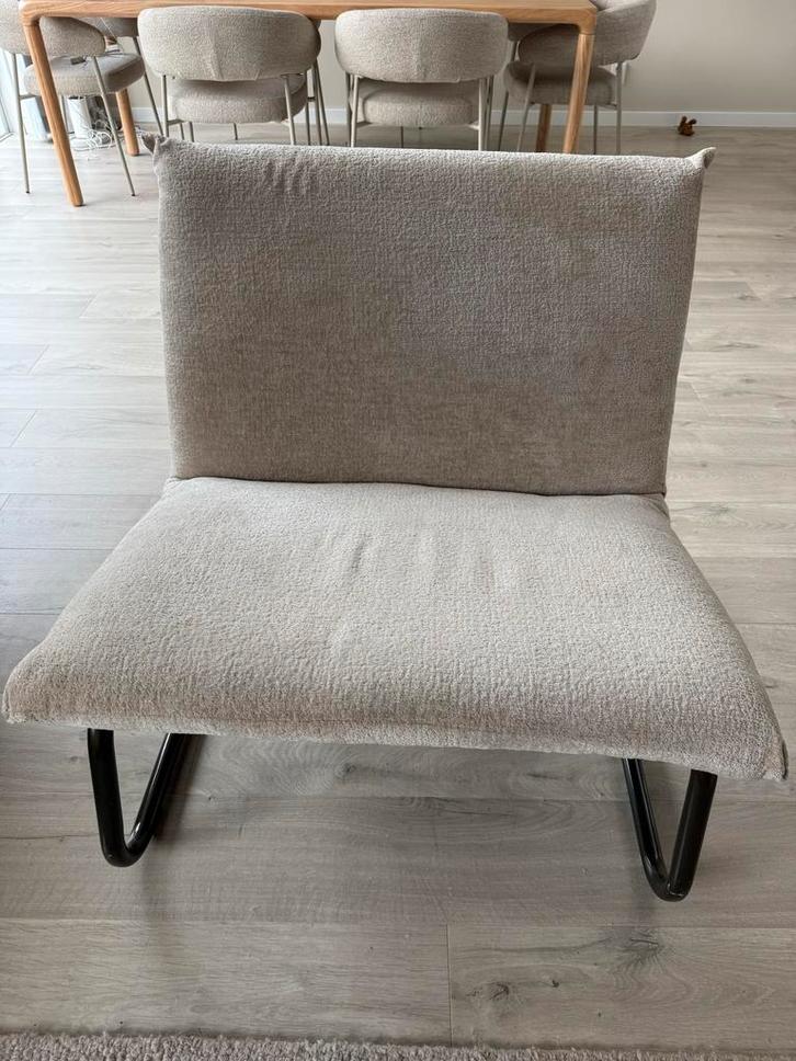 Crème Beige Teddy Fauteuil 1,5 Zits, Huis en Inrichting, Stoelen, Gebruikt, Eén, Stof, Overige kleuren, Ophalen