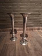 Set van 2 RVS Vazen, Overige materialen, Gebruikt, Overige kleuren, Ophalen of Verzenden