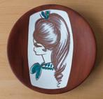 Wandbord Teak met Meisjeshoofd - Daan Aalten - jaren 60, Ophalen of Verzenden
