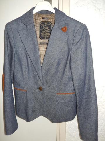blazer jasjes mt36/38 blauw Twenty bruin suède details nieuw beschikbaar voor biedingen
