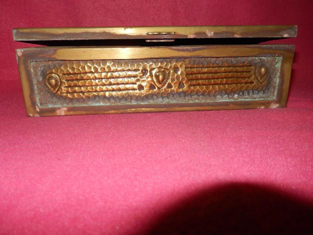 messing antiek kistje met, Antiek en Kunst, Antiek | Koper en Brons, Ophalen of Verzenden