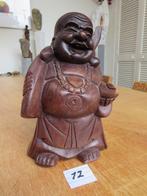 Lachende dikbuik Buddha, fraai gesneden houtwerk, Ophalen of Verzenden