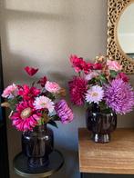 Set 2 vazen met Zijden bloemen Luxe Set Zijde Compleet, Ophalen of Verzenden, Nieuw