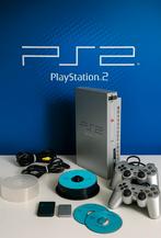 Ps2 zilver phat incl mod chip en veel spellen., Met 2 controllers, Ophalen of Verzenden, Zo goed als nieuw, Met geheugenkaart