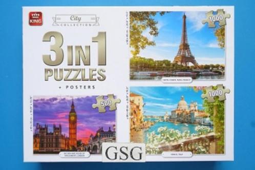 City collection 3x 1000 st nr. 55876-01 (Nieuw), Hobby en Vrije tijd, Denksport en Puzzels, Nieuw, Meer dan 1500 stukjes, Ophalen