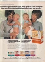 Retro reclame 1980 Pampers baby luiers in 't oranje pak, Verzamelen, Retro, Overige typen, Ophalen of Verzenden