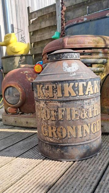 Tik tak koffie en thee Groningen blik/ ton  beschikbaar voor biedingen