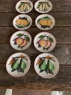 Gien handgeschilderde fruitbordjes Cordon Rouge 8 stuks, Ophalen of Verzenden, Zo goed als nieuw, Bord(en), Overige stijlen