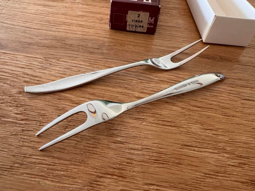 2x Keltum vleesvorkjes – S20 edelstaal, Van Kempen & Begeer, Ophalen