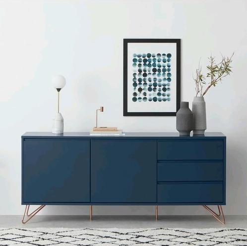 Uniek dressoir met brass details van Made model Elona, Huis en Inrichting, Kasten | Dressoirs, Zo goed als nieuw, 150 tot 200 cm