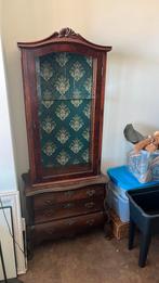 Antiek buikkastje met vitrine 100 jaar oud Mahoniehout, Ophalen, Gebruikt, 50 tot 100 cm, 150 tot 200 cm