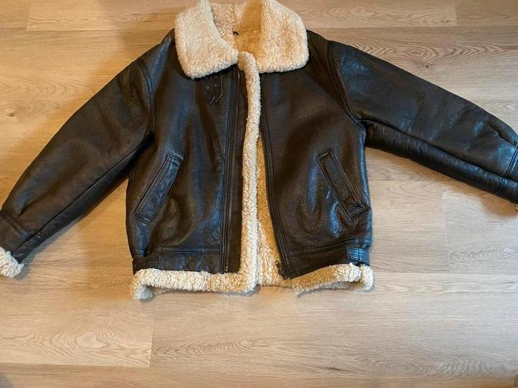 Stoere warme leren dames piloten jack, Kleding | Dames, Jassen | Winter, Zo goed als nieuw, Maat 42/44 (L), Bruin, Ophalen