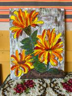 Vintage wandtegel van Ruscha, oranje bloemen, jaren 70, Antiek en Kunst, Ophalen