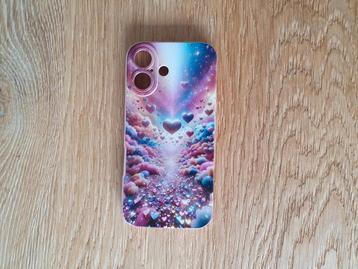 iPhone 16 telefoonhoesje Nieuw roze/blauw/geel met hartjes beschikbaar voor biedingen