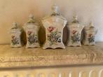 Vintage Antieke Voorraadpotten 5- Delig ( Delfts Art), Antiek en Kunst, Antiek | Keramiek en Aardewerk, Ophalen