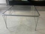 Salontafel vintage glas/chroom, Ophalen, Gebruikt, 50 tot 100 cm, 50 tot 100 cm