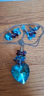 Hangen 5 cm ketting 60 lang. Zilver met oorbellen schitteren, Ophalen, Zo goed als nieuw, Zilver