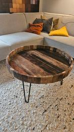 Unieke houten salontafel, Huis en Inrichting, Tafels | Salontafels, Ophalen, 50 tot 100 cm, Rond, 50 tot 100 cm