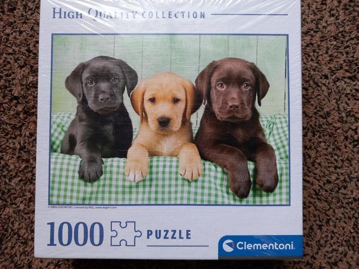 Puzzel Clementoni 3 pups labrador labs honden 1000 stukjes, Hobby en Vrije tijd, Denksport en Puzzels, Nieuw, Legpuzzel, 500 t/m 1500 stukjes