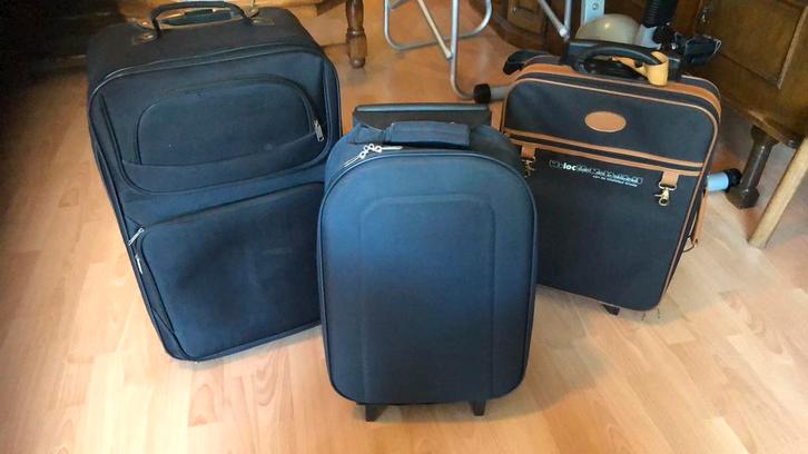 Koffers vakantie koffers 3 verschillende, Sieraden, Tassen en Uiterlijk, Koffers, Gebruikt, Overige materialen, 50 tot 60 cm, Minder dan 35 cm