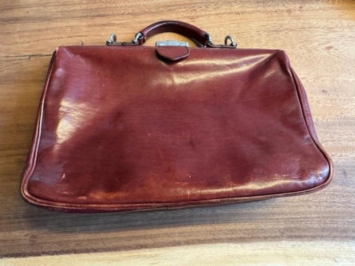Cognac dokterstas Mutsaers met luxe binnenvoering, Sieraden, Tassen en Uiterlijk, Tassen | Schoudertassen, Gebruikt, Overige merken