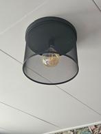 Zwarte metalen plafondlamp, Huis en Inrichting, Lampen | Plafondlampen, Ophalen of Verzenden, Gebruikt, Metaal, Industrieel