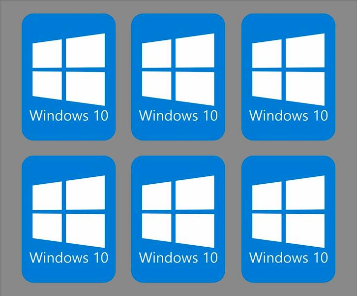 Set van 6 Windows 10 Stickers, Computers en Software, Besturingssoftware, Nieuw, Ophalen of Verzenden