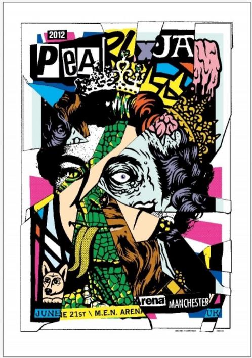 Pearl Jam Manchester 21-6-2012 originele concert poster, Verzamelen, Muziek, Artiesten en Beroemdheden, Nieuw, Poster, Artwork of Schilderij