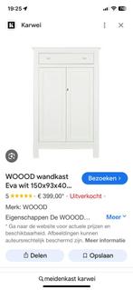 Meidenkast wit van Woood (Eva), Huis en Inrichting, Kasten | Wandmeubels, Ophalen, 100 tot 150 cm, Zo goed als nieuw, Minder dan 150 cm