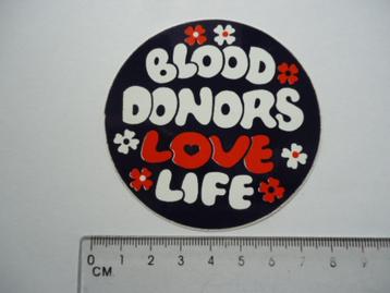 sticker oud bloed donor flowerpower blood donors love life beschikbaar voor biedingen