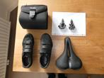Dames fietsschoenen, Spd pedalen, gel zadel, stuur/zadeltas., Ophalen of Verzenden, Zo goed als nieuw