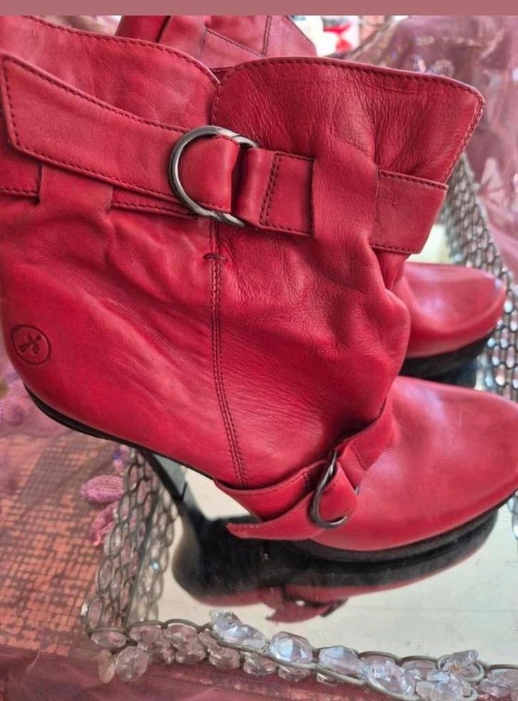 Nieuwe lederen boots van Bronx! Tassen, schoenen, makeup etc, Kleding | Dames, Schoenen, Nieuw, Lage of Enkellaarzen, Rood, Ophalen of Verzenden