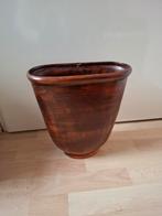 Bruine ovale bloempot, Tuin en Terras, Bloempotten, Ophalen, Binnen, Overige vormen, Aardewerk