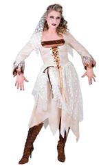 Leuk cremekleurig/bruin HORROR BRUID jurk (Halloween) 2, Ophalen, Carnaval, Maat 46/48 (XL) of groter, Nieuw
