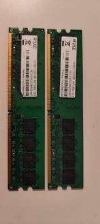 2x 1GB DDR2 RAM geheugen, Computers en Software, RAM geheugen, Ophalen of Verzenden, DDR2, Desktop, Gebruikt