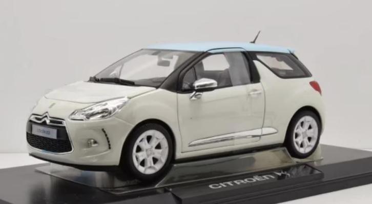 CITROEN DS3 2010 Wit & Licht Blauw schaal Norev ref. 181540, Hobby en Vrije tijd, Modelauto's | 1:18, Nieuw, Auto, Norev, Verzenden