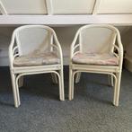 Twee witte manou stoelen, Huis en Inrichting, Ophalen, Zo goed als nieuw, Wit, Twee