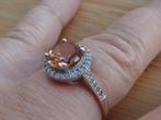 zilveren luxe ring met oker steen [1029], 18 tot 19, Verzenden, Zo goed als nieuw, Dame