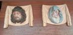 Antieke gipsen wandpanelen Jezus en Maria, Ophalen of Verzenden