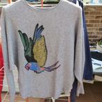 Pulleke grijs vogel studs NVF Paris mt 38-40, Maat 38/40 (M), NVF Paris, Ophalen of Verzenden, Zo goed als nieuw