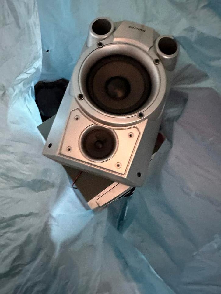 Philips Stereo Toren met Cassette & CD + Boxen, Audio, Tv en Foto, Luidsprekers, Gebruikt, Front, Rear of Stereo speakers, Minder dan 60 watt