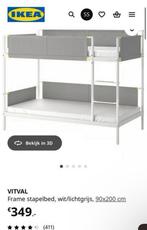 VITVAL stapelbed frame – wit/lichtgrijs, Huis en Inrichting, Slaapkamer | Stapelbedden en Hoogslapers, Ophalen, 90 cm, 200 cm