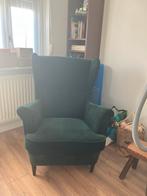 Donkergroene oor fauteuil, Huis en Inrichting, Ophalen, Gebruikt, 75 tot 100 cm, 75 tot 100 cm
