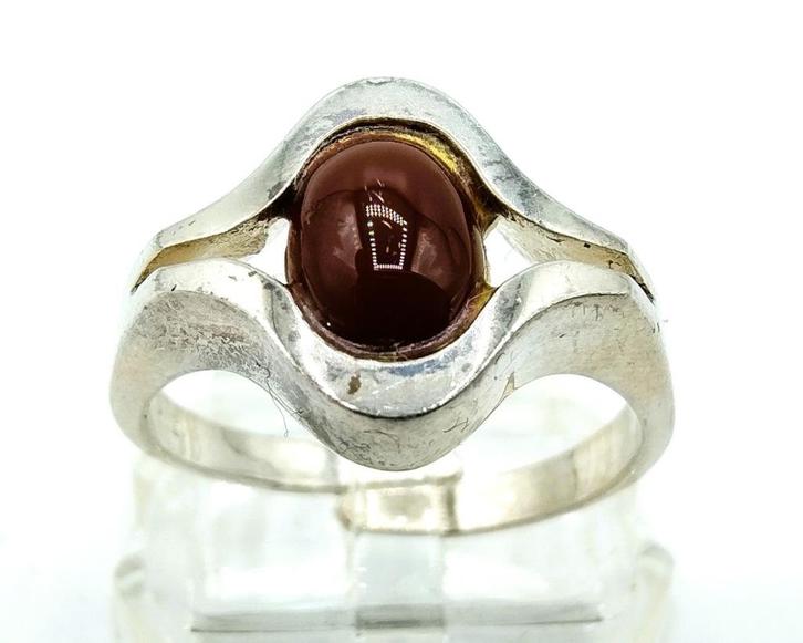 Zilveren ring met een carneool, universele maat, Sieraden, Tassen en Uiterlijk, Ringen, Gebruikt, Dame, Zilver, Zilver, Met edelsteen