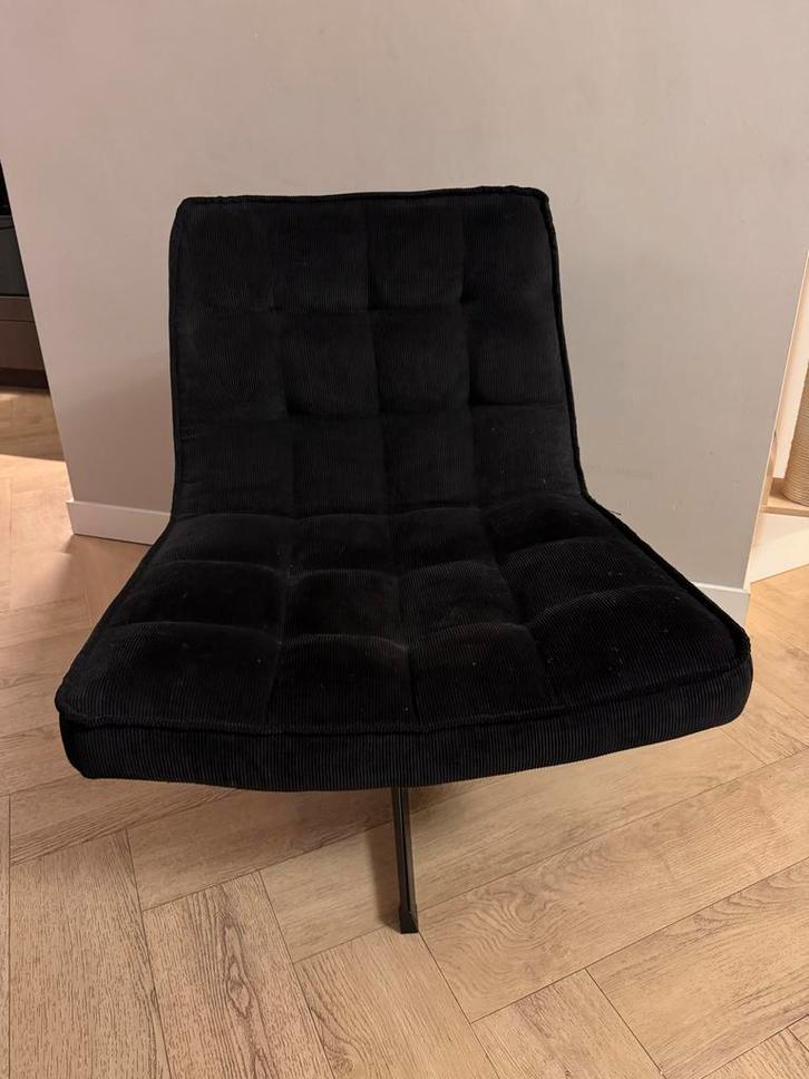 Draaistoel Senna Karwei ribstof zwart, Huis en Inrichting, Fauteuils, Zo goed als nieuw, Stof, Minder dan 50 cm, Minder dan 75 cm