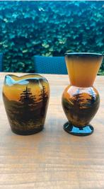 2x vaasje Sckramberg SMF Majolika, Antiek en Kunst, Antiek | Keramiek en Aardewerk, Ophalen of Verzenden