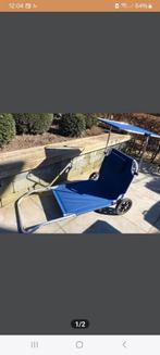Ligbed met luifel, Tuin en Terras, Ligbedden, Ophalen of Verzenden, Zo goed als nieuw, Aluminium